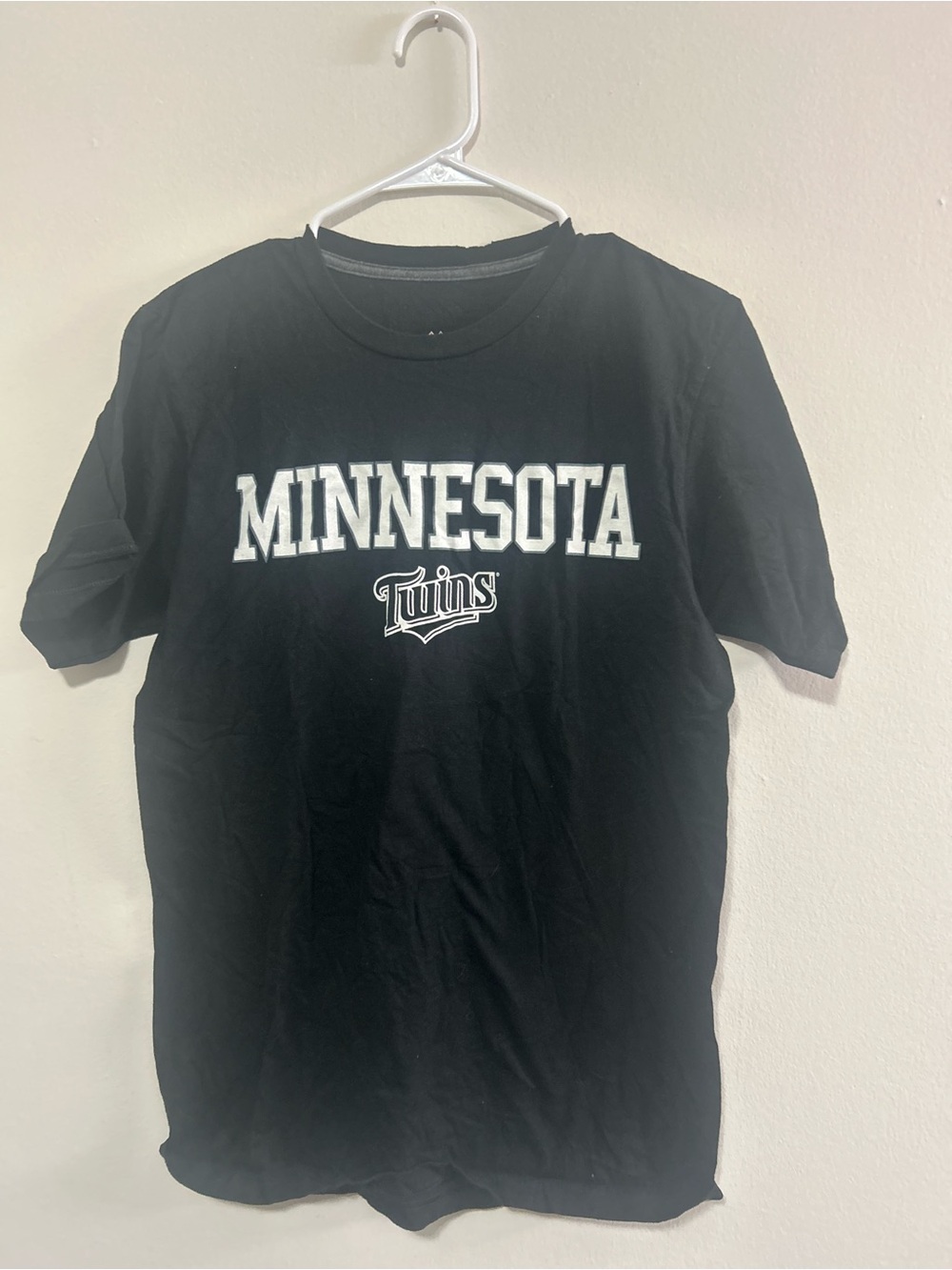 Majestic Black Minnesota Twins White Logo Tee